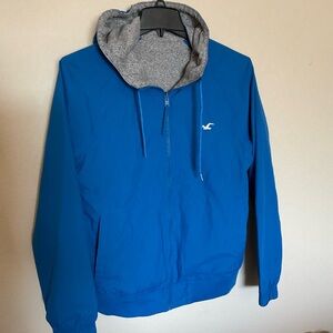Hollister reversible Blue Jacket with Gray Hood men’s size large